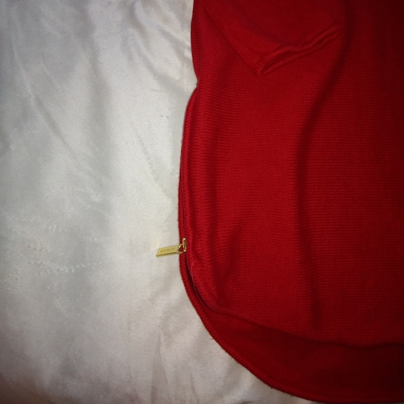 EUC Plus Size MICHAEL by Michael Kors Red Sweater with Gold Zip Detail – Size 1X - Picture 7 of 16